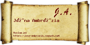 Jóna Ambrózia névjegykártya